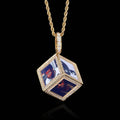 Jewelry wholesale Wholesale 3D Photo Cube Pendant Cubic Zirconia Hip Hop Twist Necklace,Chain 24in