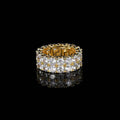 Jewelry wholesale Wholesale Double Row Cubic Zirconia Hip Hop Ring