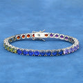 Wholesale hip-hop style 5mm colored tennis pearl Bracelet,7in-9in