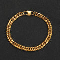 Wholesale 304 Stainless Steel Hip Hop Denim-Buckle Six-Sided Polished Luxury Link Chain Bracelet 7in-9in,Waterproof