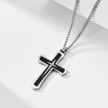 Wholesale Two-Tone Cross Hip Hop 316 Stainless Steel Necklace – Waterproof