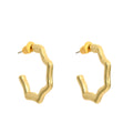 Jewelry wholesale Wholesale C Shaped Minimalist 304 Stainless Steel Hoop Earrings-18K Gold Plated, Waterproof
