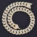 Wholesale 18mm Three-Row T-Shaped Iced Out Cuban Link Hip Hop Necklace | Chain Length 16in–24in