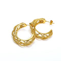 Jewelry wholesale Wholesale Hollowed Elegant 304 Stainless Steel Hoop Earrings-18K Gold Plated, Waterproof