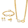 Jewelry wholesale Wholesale Infinity Jewelry Set – 18K Gold Plated Stainless Steel Set with Zircon Details