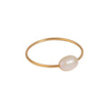 Jewelry wholesale Wholesale Oval Pearl Minimalist 304 Stainless Steel Ring – 18K Gold Plated, Waterproof