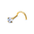Jewelry wholesale Wholesale 316L Stainless Steel 20G Nose Screw 4-Prong CZ-Nose Stud