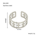 Wholesale Hammered Cross Classic 304 Stainless Steel Open Adjustable Ring, Waterproof