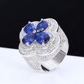 Jewelry wholesale Wholesale Trendy Flower Cubic Zirconia Hip Hop Solitaire Ring