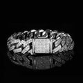 Wholesale 15mm Double Row Rhombus Cuban Link Cubic Zirconia Hip Hop Bracelet – Box Clasp, Chain 7in-9in