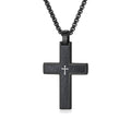 Wholesale Two-Tone Frosted Edge Cross Hip Hop 304 Stainless Steel Necklace – Waterproof
