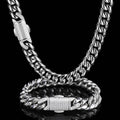 Jewelry wholesale Wholesale 12mm Micro Paved Cubic Zirconia Hip Hop 304 Stainless Steel Cuban Link Necklace – Spring Clasp, 18K Gold Plated, Chain 7in-30in, Waterproof