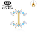 Jewelry wholesale Wholesale G23 Titanium 14G Push-in CZ Double Petal Opa-Nipple Barbell