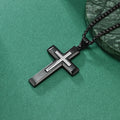 Wholesale Two-Tone Faceted Cross Hip Hop 304 Stainless Steel Necklace – Waterproof