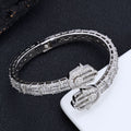 Wholesale Hamsa Hand Mixed Cubic Zirconia Hip Hop Bangles,7in,8in,9in