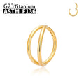 Jewelry wholesale Wholesale G23Titanium 16G Clicker Hoop Parallel Double-Ear/Nose Ring