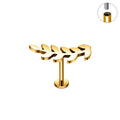 Jewelry wholesale Wholesale G23Titanium 16G Internally Thread Round Leaf-Flat Back Stud Helix and Tragus