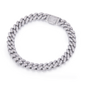 Jewelry wholesale 6 – 14 mm D/VVS1 Round-Cut Moissanite Cuban Link Bracelet – 18 K White-Gold Vermeil 925 Silver, 7 – 9 in, Micro-Pavé Hand-Set