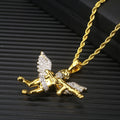Wholesale Revenge Angel Cubic Zirconia Hip Hop Pendant Necklace,24in*3mm
