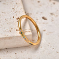 Jewelry wholesale Wholesale Rainbow Cubic Zirconia Trendy 304 Stainless Steel  Ring–18K Gold Plated, Waterproof
