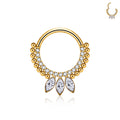 Jewelry wholesale Wholesale G23 Titanium 16G Clicker Hoop CZ  Feather-Ear/Nose Ring