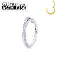 Jewelry wholesale Wholesale G23Titanium 16G Clicker Hoop CZ Double Cross with Gems-Ear/Nose Ring