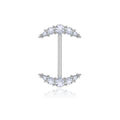 Jewelry wholesale Wholesale G23 Titanium 14G Internal Thread Five CZ Arc with Beads Style-Barbell Nipple
