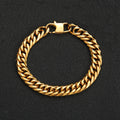 Wholesale 304 Stainless Steel Hip Hop Denim-Buckle Six-Sided Polished Luxury Link Chain Bracelet 7in-9in,Waterproof