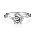 Jewelry wholesale Wholesale Moissanite 1CT D/VVS1 Round Cut Six-Prong Engagement Ring – 18K White Gold Vermeil on 925 Silver, GRA Certified
