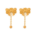 Jewelry wholesale Wholesale Bow Drop Trendy Jewelry Set 304 Stainless Steel – 18K Gold Plated, Pendant Necklace and Stud Earrings, Waterproof