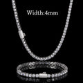 Jewelry wholesale Wholesale Cubic Zirconia Jewelry Set Classic Tennis Bracelet and Necklace, Chain 7in,8in,9in,16in,18in,20in,22in,24in