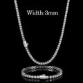 Jewelry wholesale Wholesale Cubic Zirconia Jewelry Set Classic Tennis Bracelet and Necklace, Chain 7in,8in,9in,16in,18in,20in,22in,24in