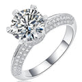 Jewelry wholesale Wholesale Moissanite 5CT D/VVS1 Round-Cut Moissanite Six-Prong Engagement Ring – 925 Sterling Silver with 18K White Gold Vermeil, GRA Certified – Classic & Radiant