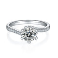 Jewelry wholesale Wholesale Moissanite 1CT D/VVS1 Round Cut Six-Prong Pavé Shoulder Engagement Ring – 18K White Gold Vermeil on 925 Silver, GRA Certified
