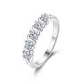 Jewelry wholesale Wholesale Moissanite D/VVS1 Round Cut 5-Stone Anniversary Band – 18K White Gold Vermeil on 925 Silver，GRA Certified