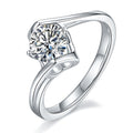 Jewelry wholesale Wholesale Moissanite 1CT D/VVS1 Round Cut Two-Prong Solitaire Engagement Ring – 18K White Gold Vermeil on 925 Silver, GRA Certified