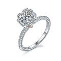 Jewelry wholesale Wholesale Moissanite 1CT D/VVS1 Round Cut  Fourr-Prong Pavé Shoulder Engagement Ring – 18K White Gold Vermeil on 925 Silver, GRA Certified