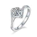 Jewelry wholesale Wholesale Moissanite 1CT D/VVS1 Round Cut Channel-Set Pavé Shoulder Engagement Ring – 18K White Gold Vermeil on 925 Silver, GRA Certified