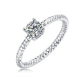 Jewelry wholesale Wholesale Moissanite D/VVS1 Round-Cut Solitaire Ring – 925 Sterling Silver with 18K White Gold Vermeil, GRA Certified – Modern & Minimalist