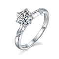 Jewelry wholesale Wholesale Moissanite 1CT D/VVS1 Round Cut  Six-Prong Solitaire Engagement Ring – 18K White Gold Vermeil on 925 Silver, GRA Certified