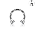 Jewelry wholesale G23 Titanium Circular Barbell – Internal Thread CZ Ends (16G), ASTM F-136