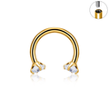 Jewelry wholesale G23 Titanium Circular Barbell – Internal Thread Claw CZ (16G), ASTM F-136
