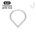 Jewelry wholesale G23 Titanium Pear Clicker Ring – Hinged Seamless (16G), ASTM F-136