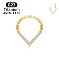 Jewelry wholesale G23 Titanium CZ Pear Clicker Ring – Hinged Seamless (16G), ASTM F-136