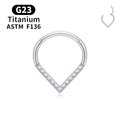 Jewelry wholesale G23 Titanium CZ Pear Clicker Ring – Hinged Seamless (16G), ASTM F-136