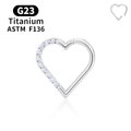 Jewelry wholesale G23 Titanium CZ Heart Clicker – Hinged Ring (16G), ASTM F-136