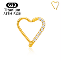 Jewelry wholesale G23 Titanium CZ Heart Clicker – Hinged Ring (16G), ASTM F-136