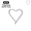 Jewelry wholesale G23 Titanium CZ Heart Clicker – Hinged Ring (16G), ASTM F-136