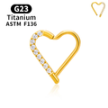 Jewelry wholesale G23 Titanium CZ Heart Clicker – Hinged Ring (16G), ASTM F-136