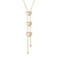 Jewelry wholesale Wholesale Heart Tassel Pearl Butterfly 304 Stainless Steel Pendant Necklace – 18K Gold Plated, Chain 16.54in + 1.97in , Waterproof